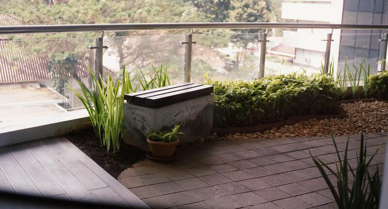 Library balcony bench