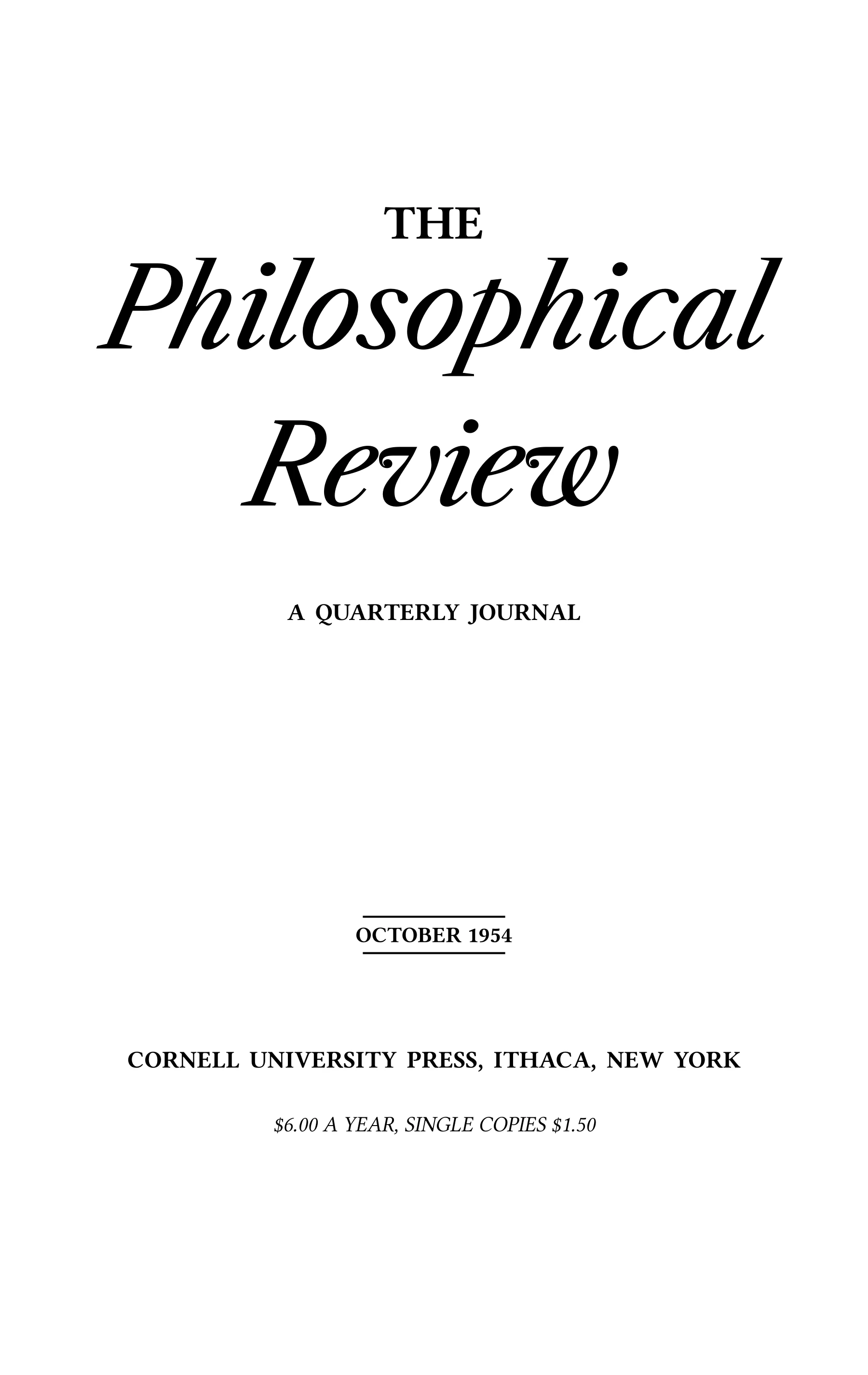 The Philosophical Review Journal